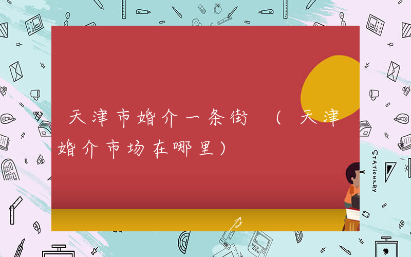 天津市婚介一条街 (天津婚介市场在哪里)